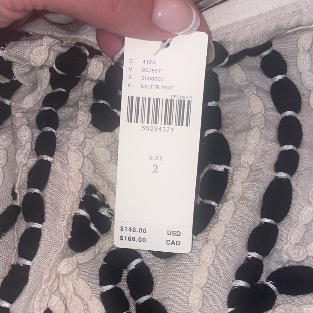 Anthropologie White and Black Embroidered Skirt - Picture 3 of 3